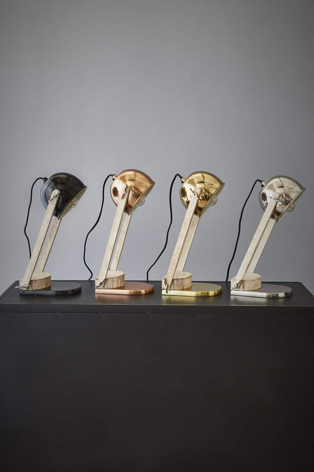 Karl - Silver - Domed Head Adjustable Table lamp-abc