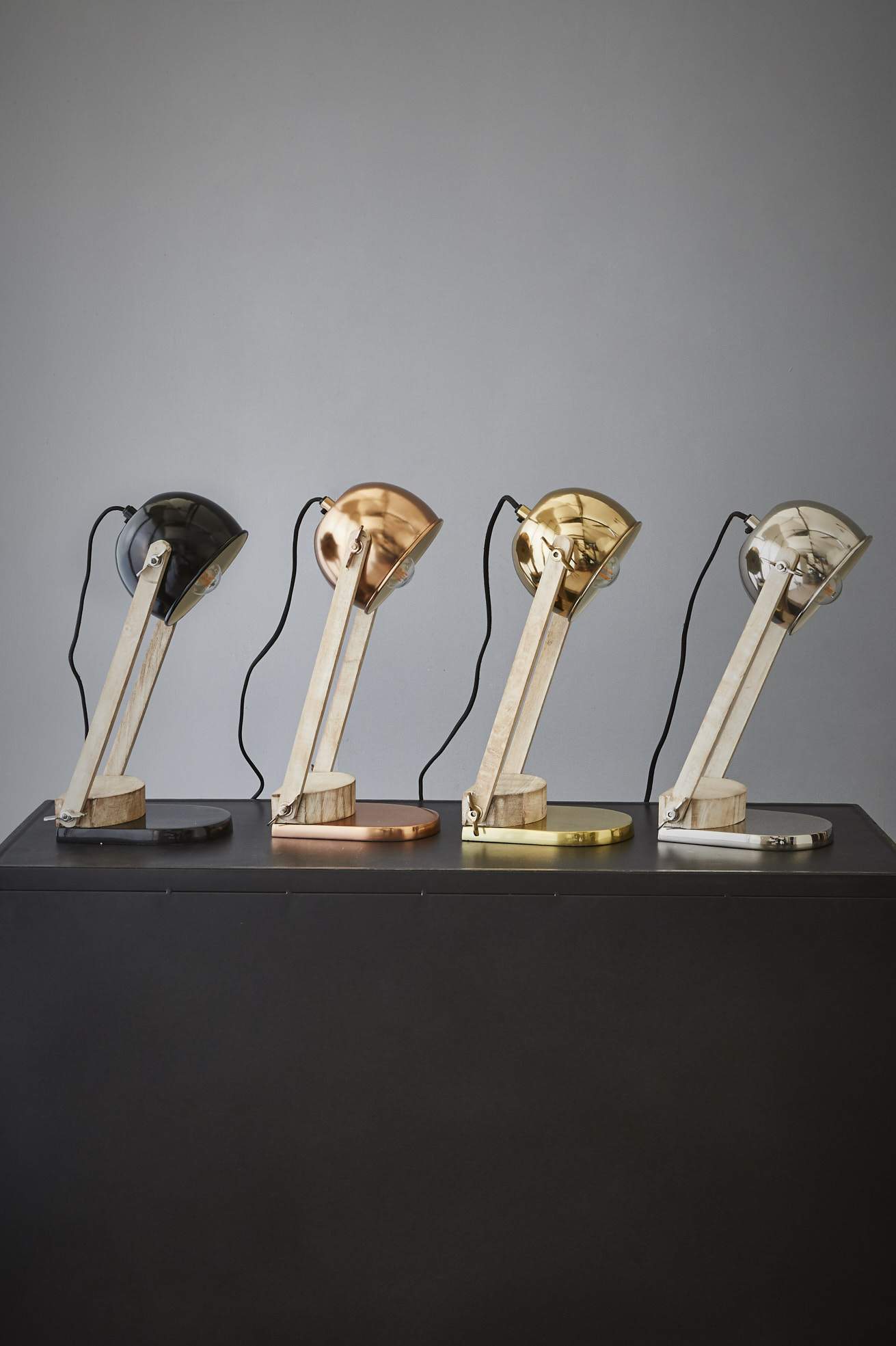 Karl - Silver - Domed Head Adjustable Table lamp-abc