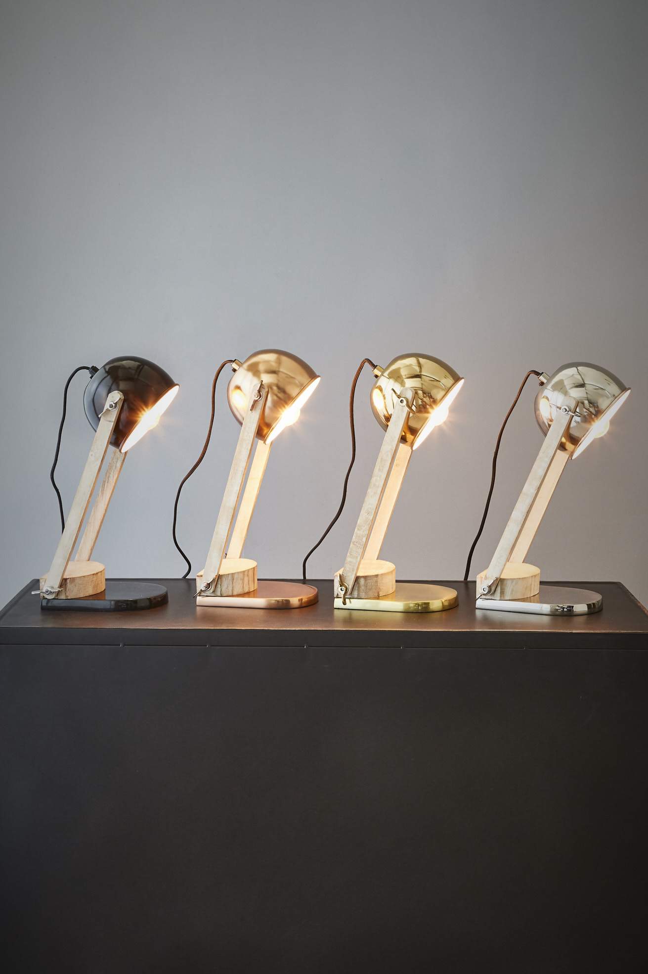 Karl - Brass - Domed Head Adjustable Table lamp-abc