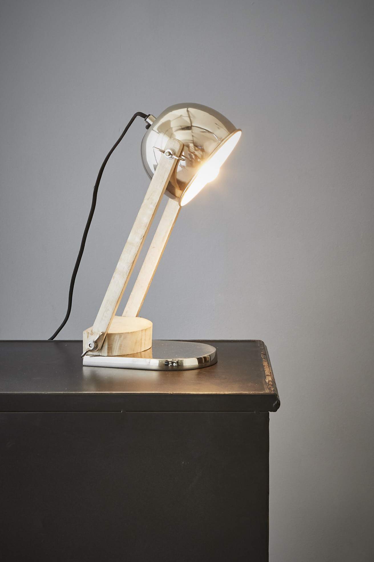 Karl - Silver - Domed Head Adjustable Table lamp-abc