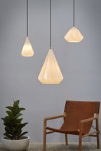 Kimberly Large - Opal White - Large Faceted Glass Teardrop Pendant Light-abc