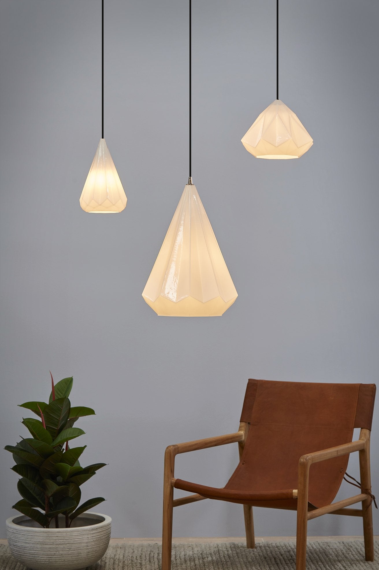 Kimberly Large - Opal White - Large Faceted Glass Teardrop Pendant Light-abc