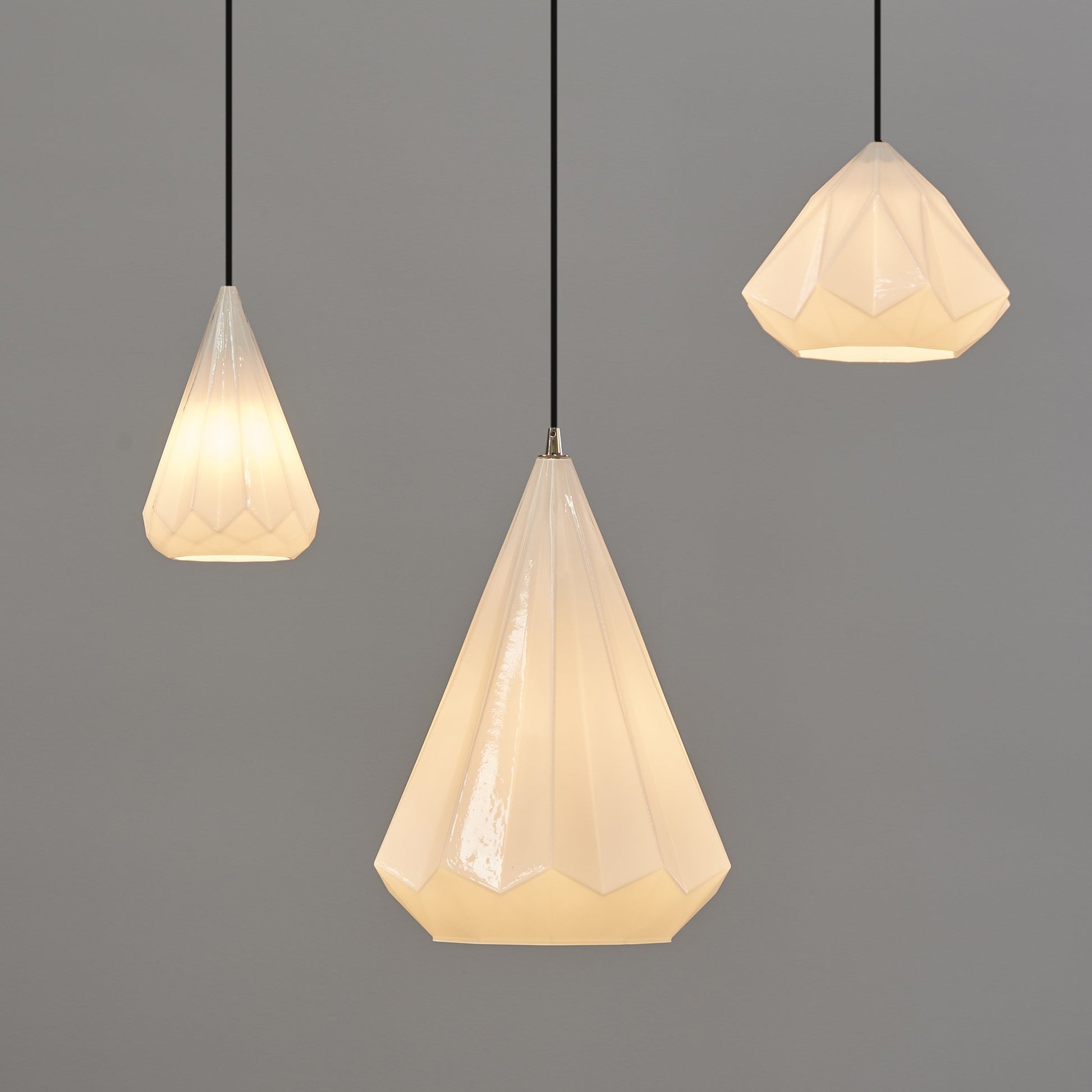 Kimberly Large - Opal White - Large Faceted Glass Teardrop Pendant Light-abc