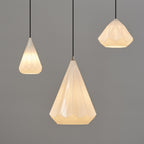 Kimberly Small - Opal White - Small Faceted Glass Teardrop Pendant Light-abc