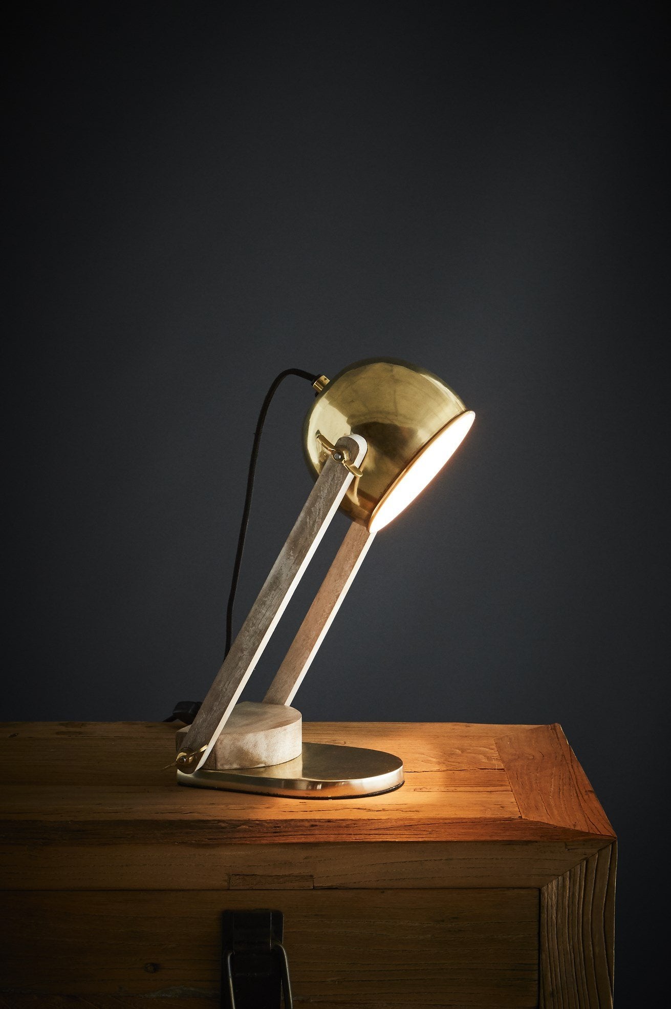 Karl - Brass - Domed Head Adjustable Table lamp-abc