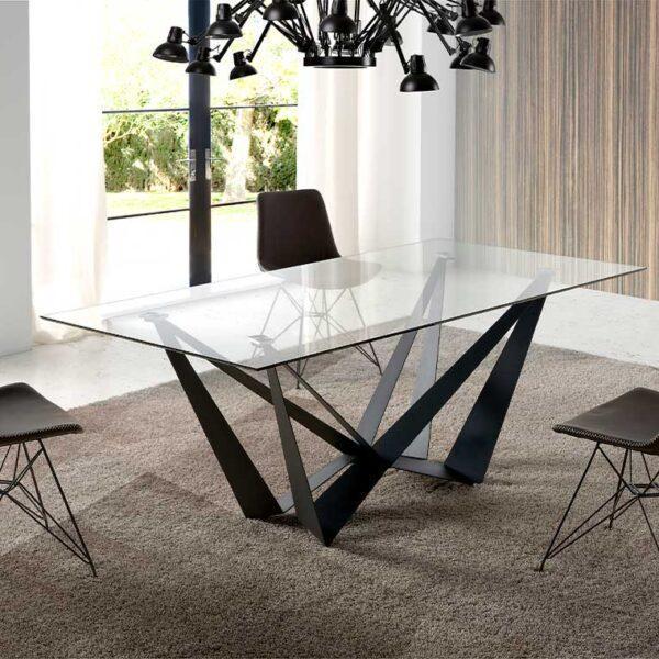 Radiance Rectangle Dining Table Glass Black-abc
