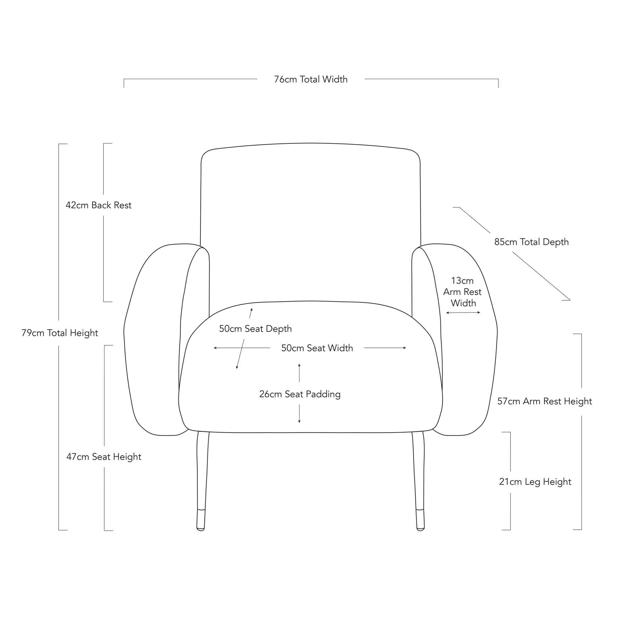 Kennedy Armchair - Natural Grey-abc