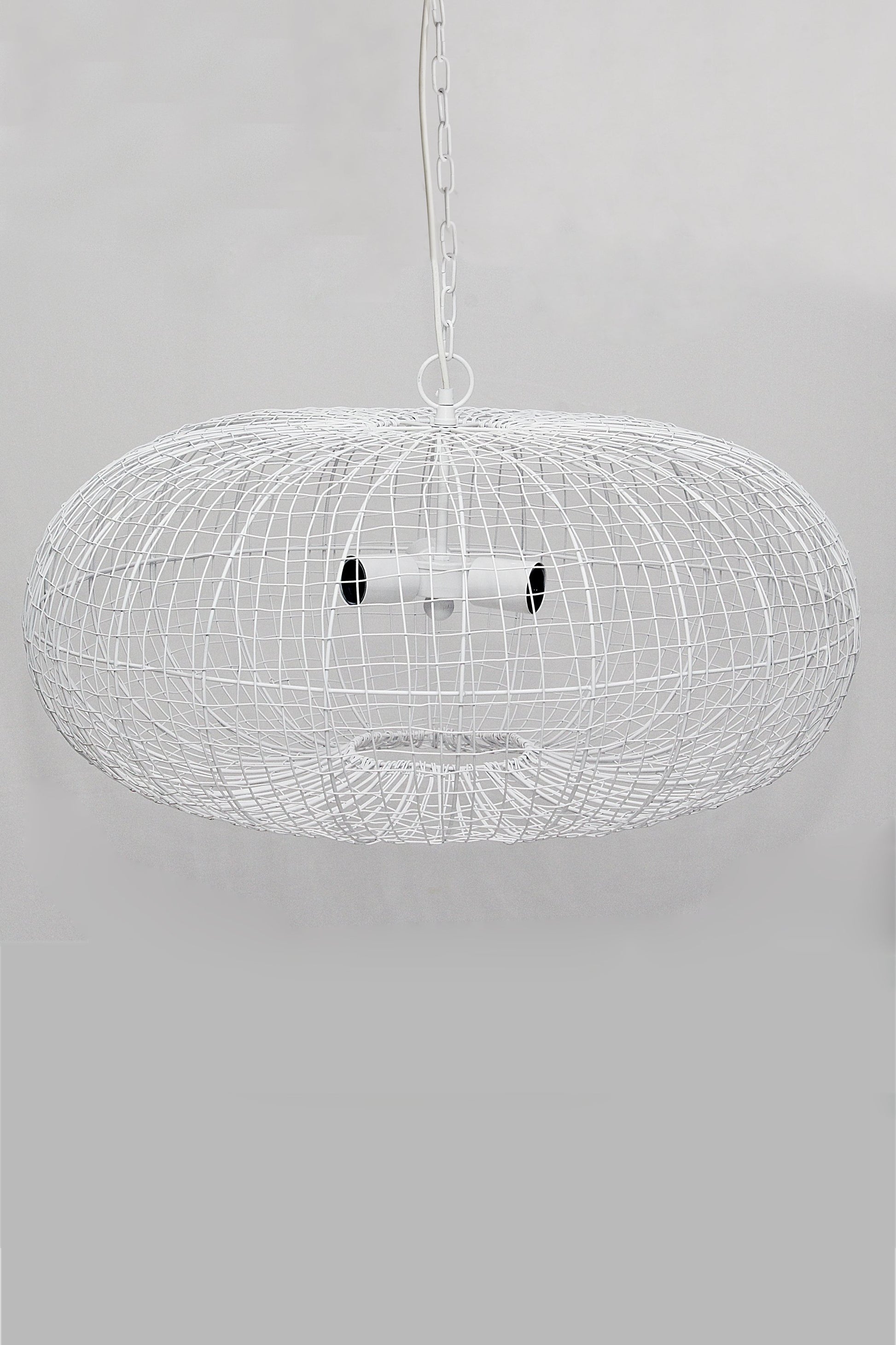 Lobster - White - Wire Weave Ellipse Pendant Light-abc