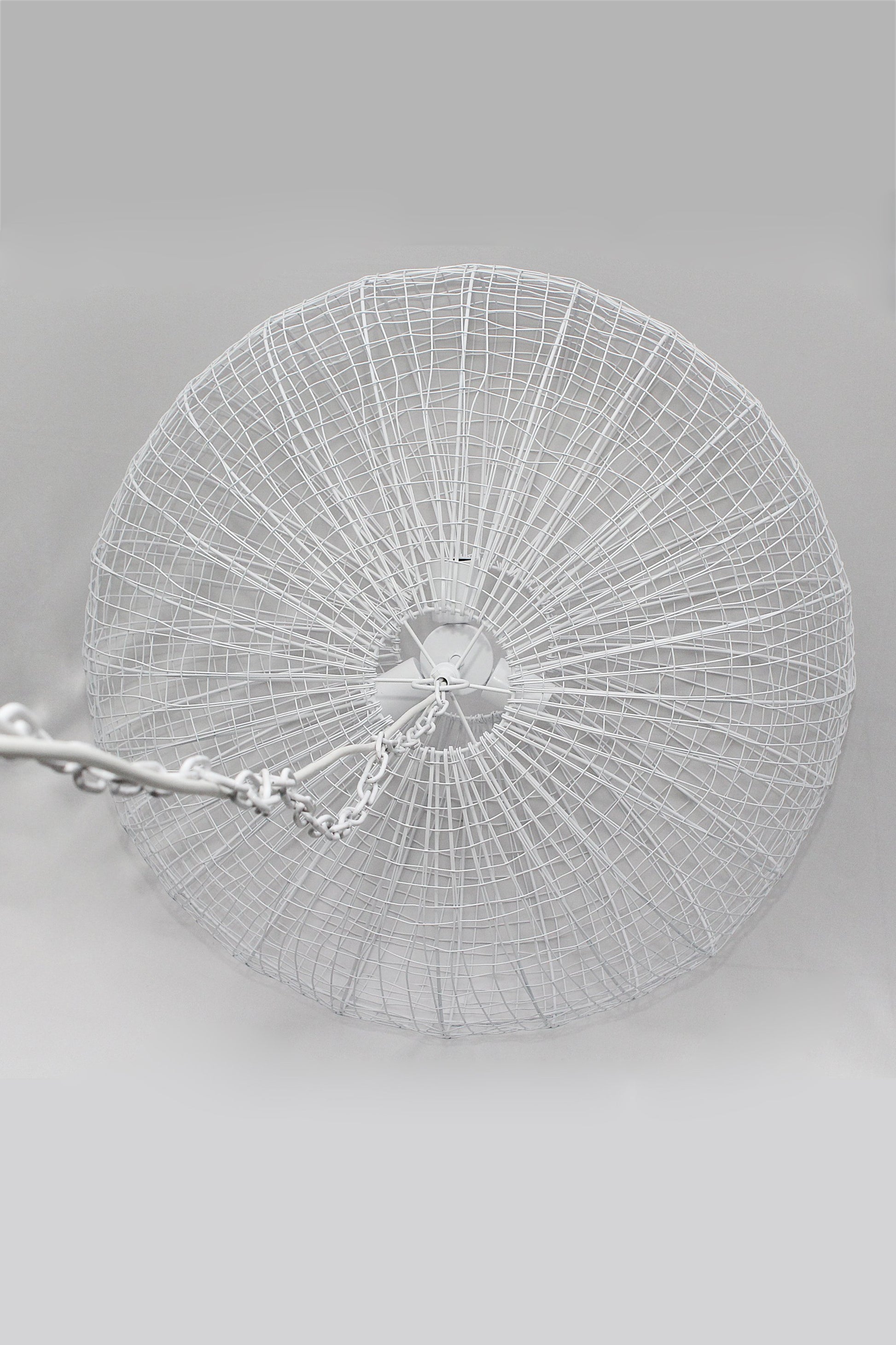 Lobster - White - Wire Weave Ellipse Pendant Light-abc