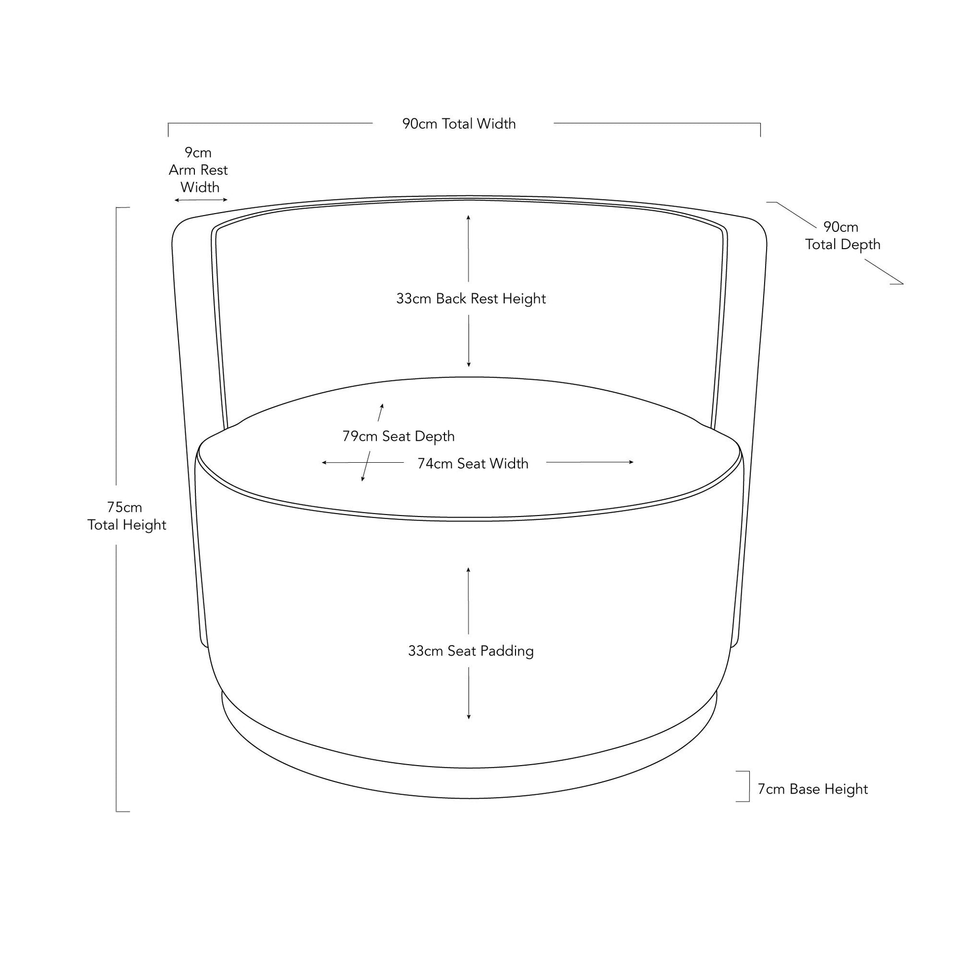 Milan Love Seat - Black-abc