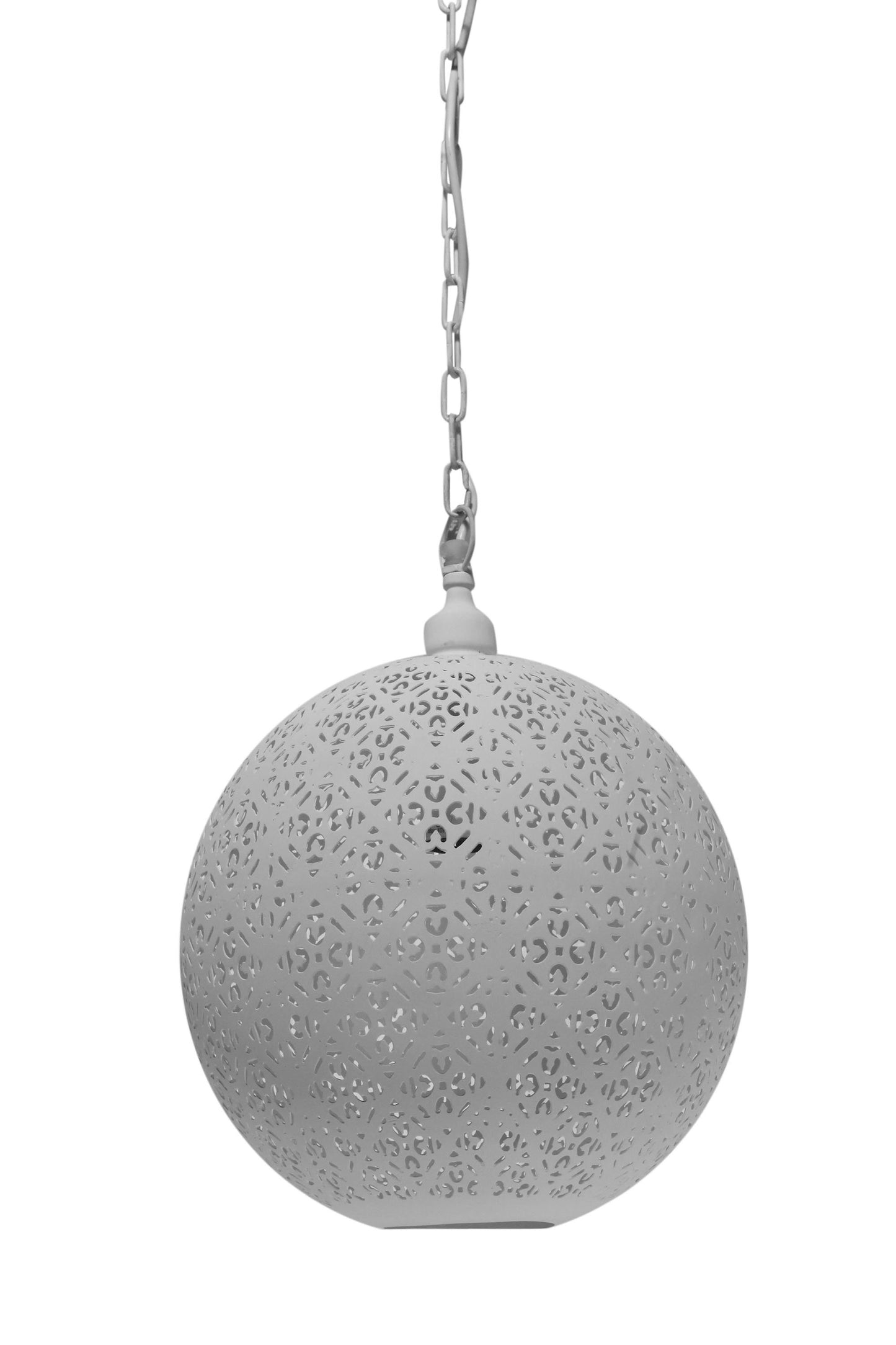 Luna - White - Perforated Round Pendant Light-abc