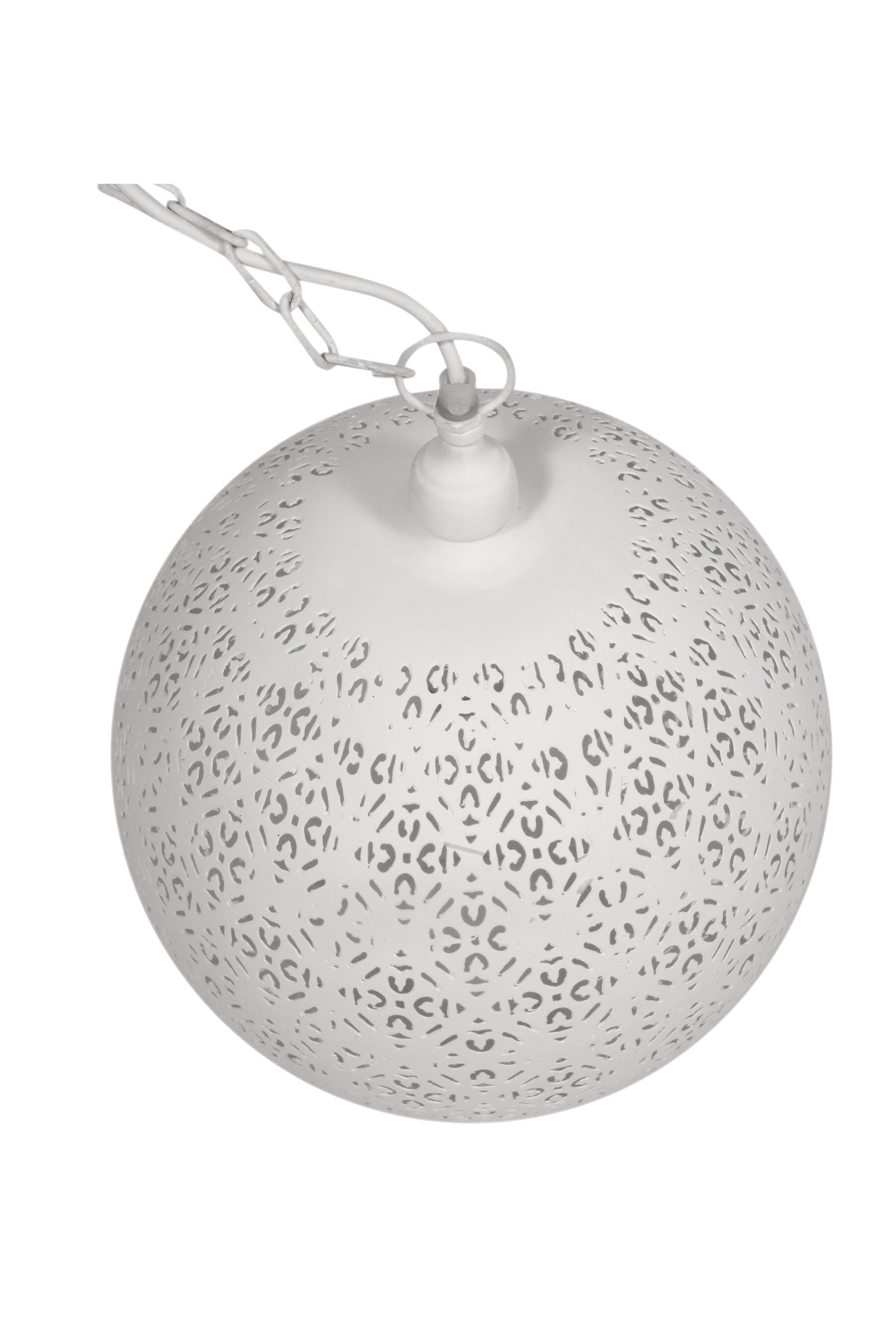 Luna - White - Perforated Round Pendant Light-abc