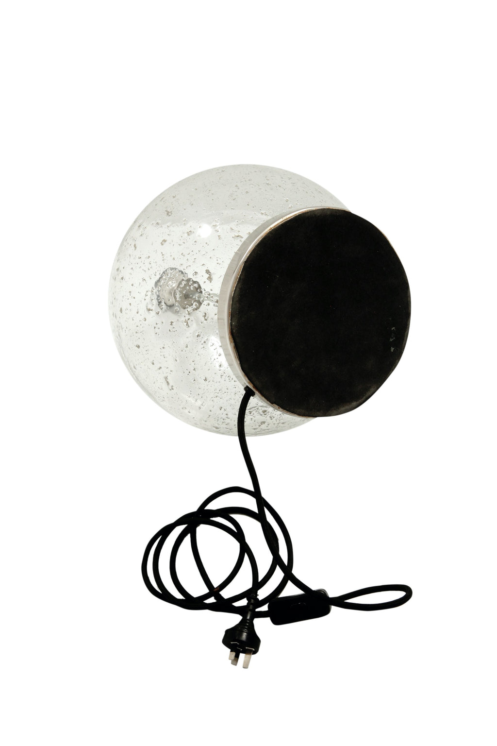 Lustre Ball Table - Clear - Stone Effect Glass Ball Table Lamp-abc