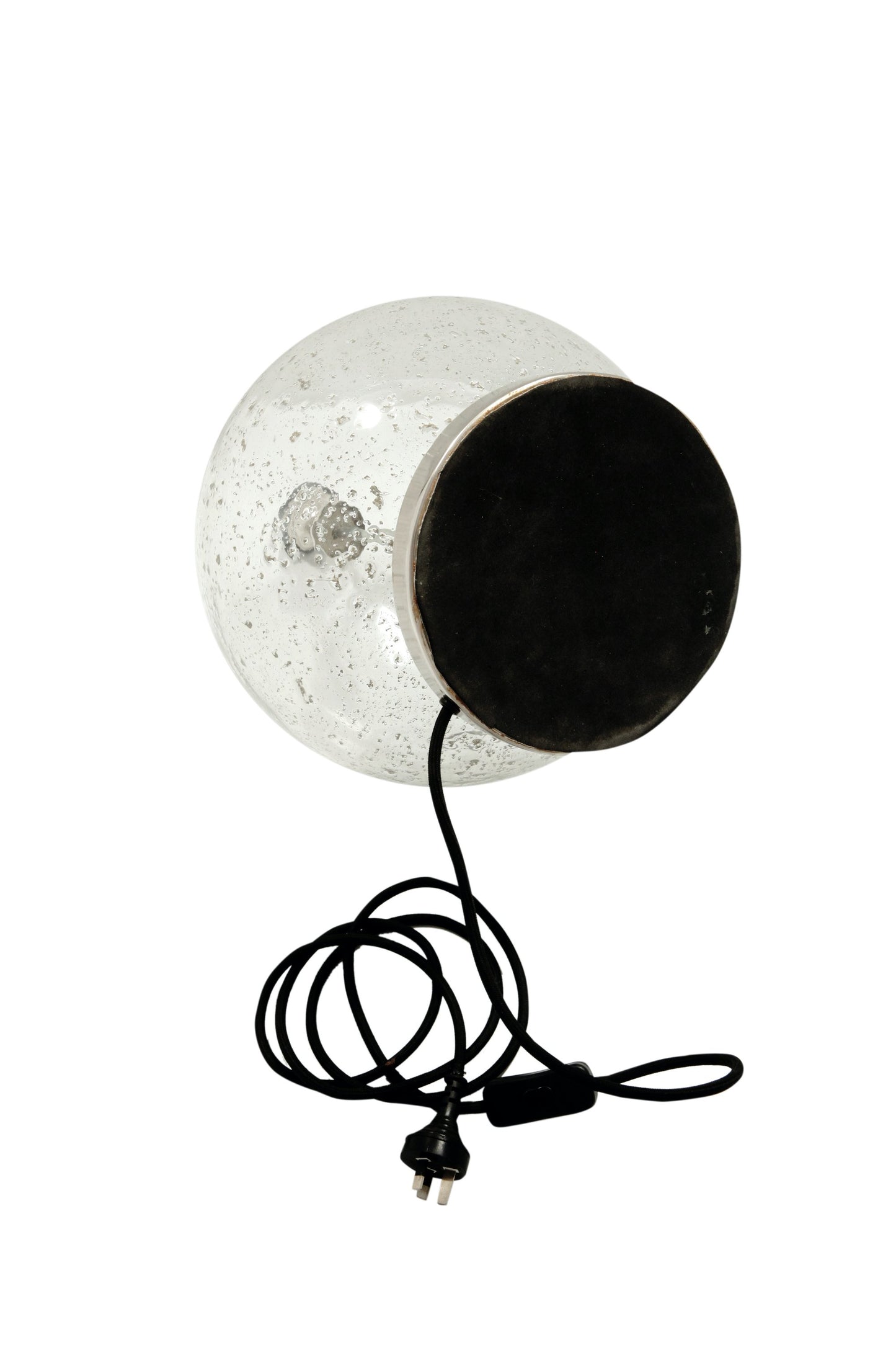 Lustre Ball Table - Clear - Stone Effect Glass Ball Table Lamp-abc