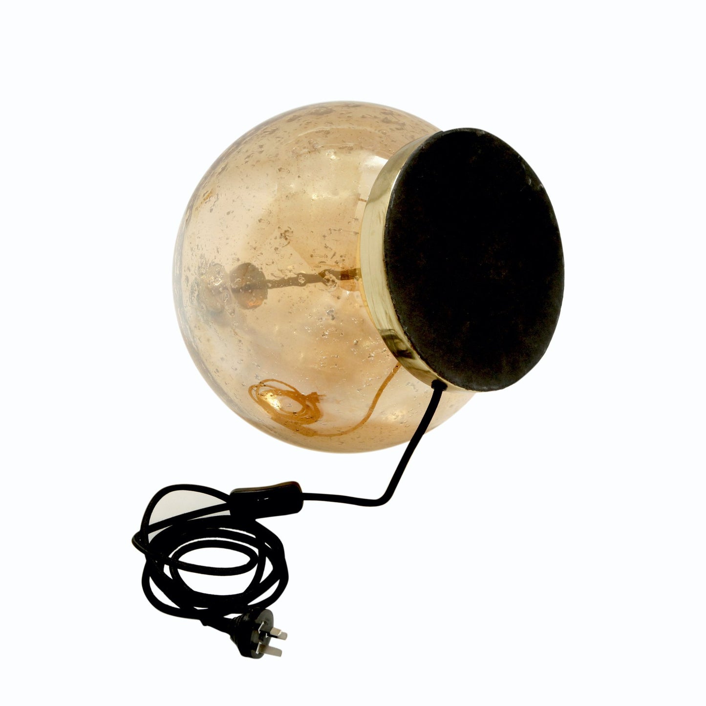 Lustre Ball Table - Pale Gold - Stone Effect Glass Ball Table Lamp-abc