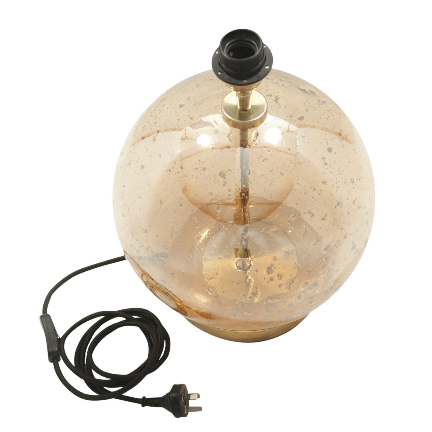 Lustre Ball Table - Pale Gold - Stone Effect Glass Ball Table Lamp-abc