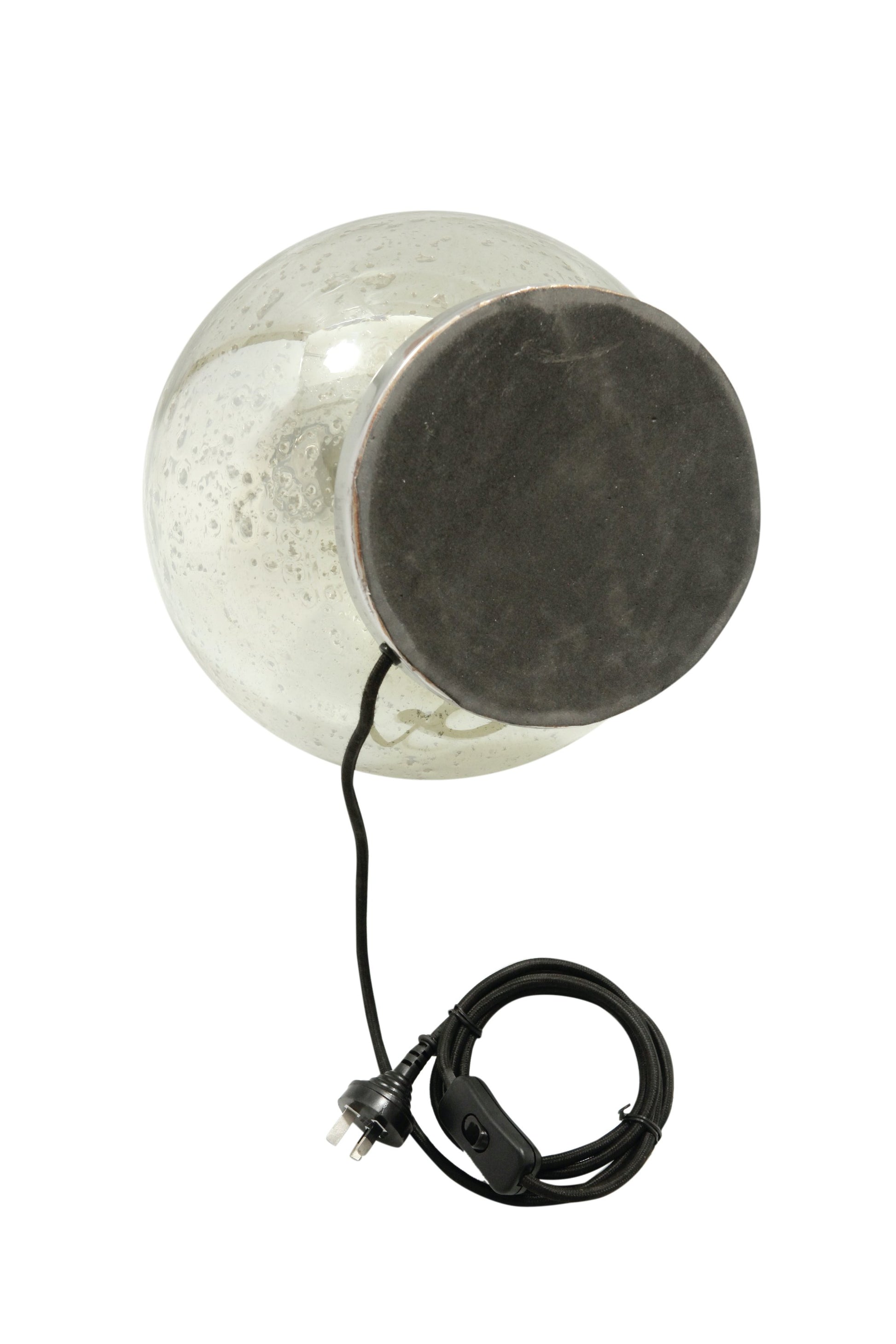 Lustre Ball Table - Pale Green - Stone Effect Glass Ball Table Lamp-abc