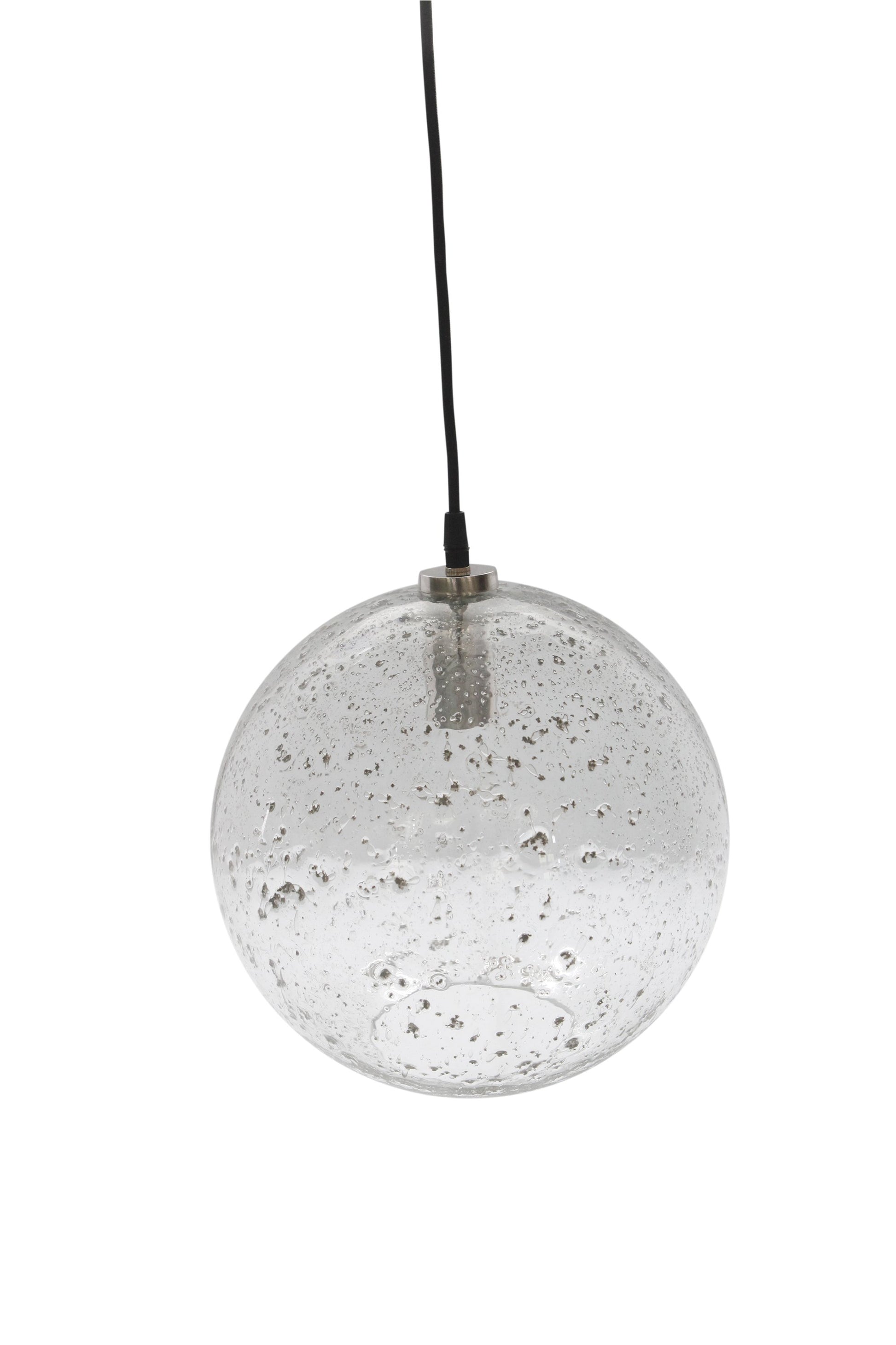 Lustre Ball - Clear - Stone Effect Glass Ball Pendant Light-abc