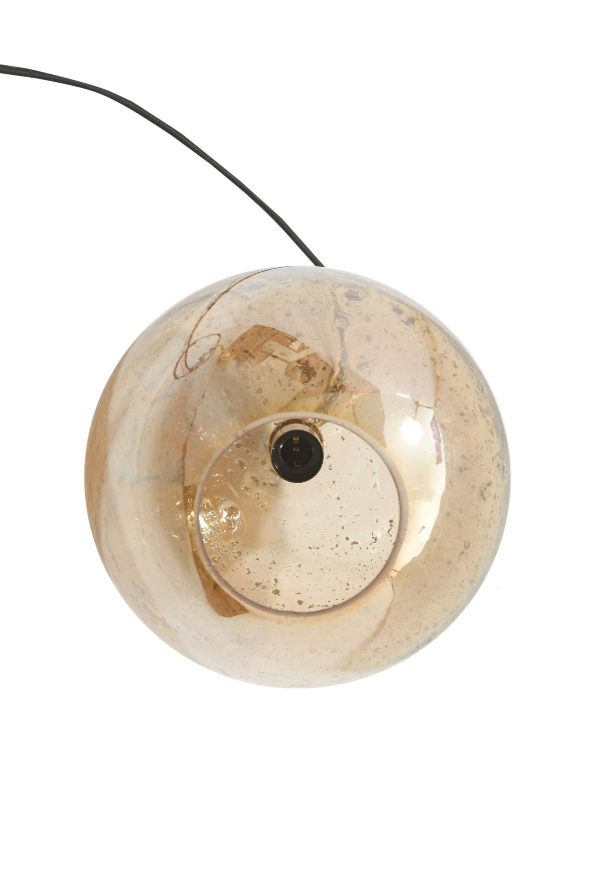 Lustre Ball - Pale Gold - Stone Effect Glass Ball Pendant Light-abc