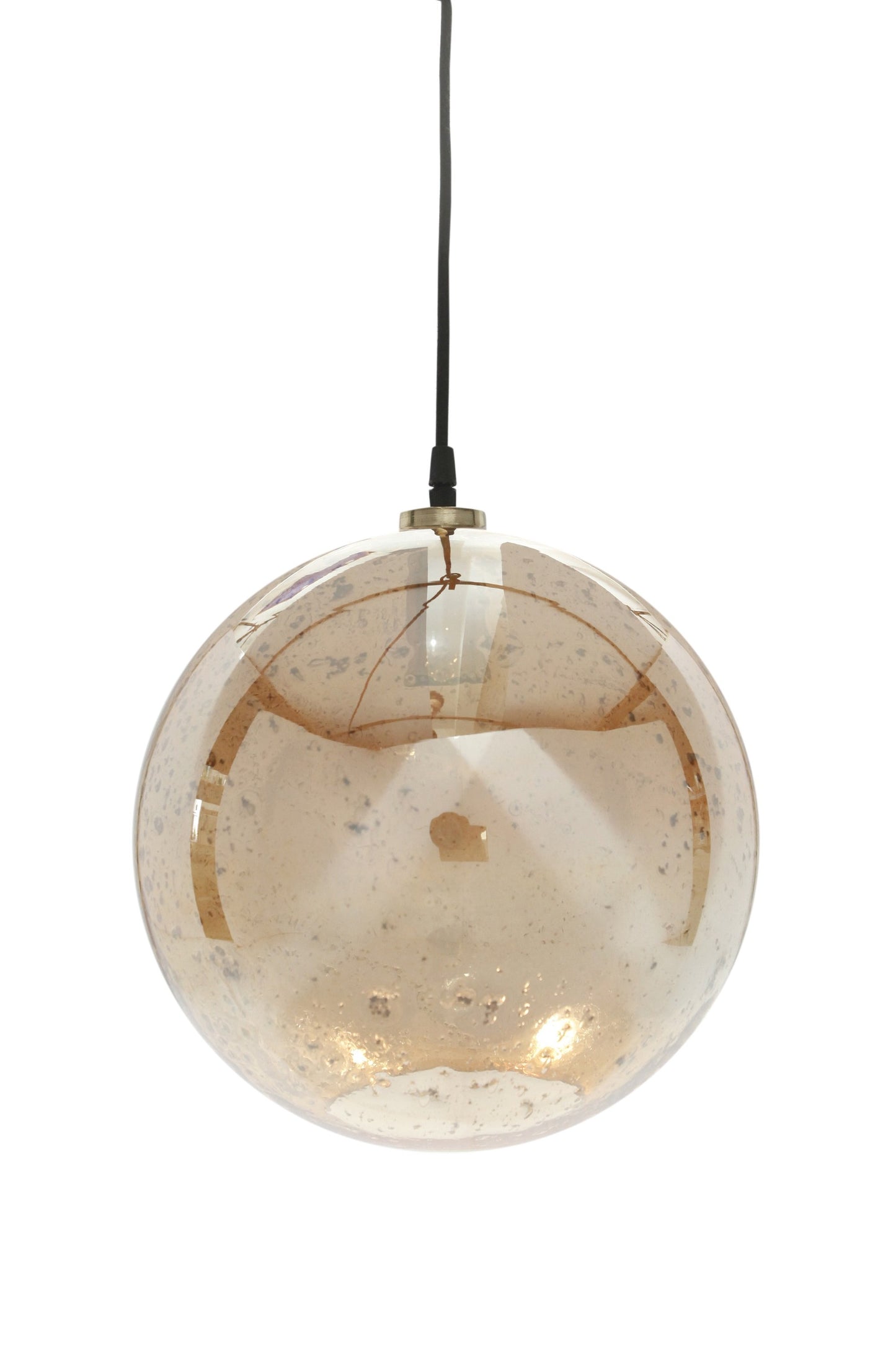 Lustre Ball - Pale Gold - Stone Effect Glass Ball Pendant Light-abc