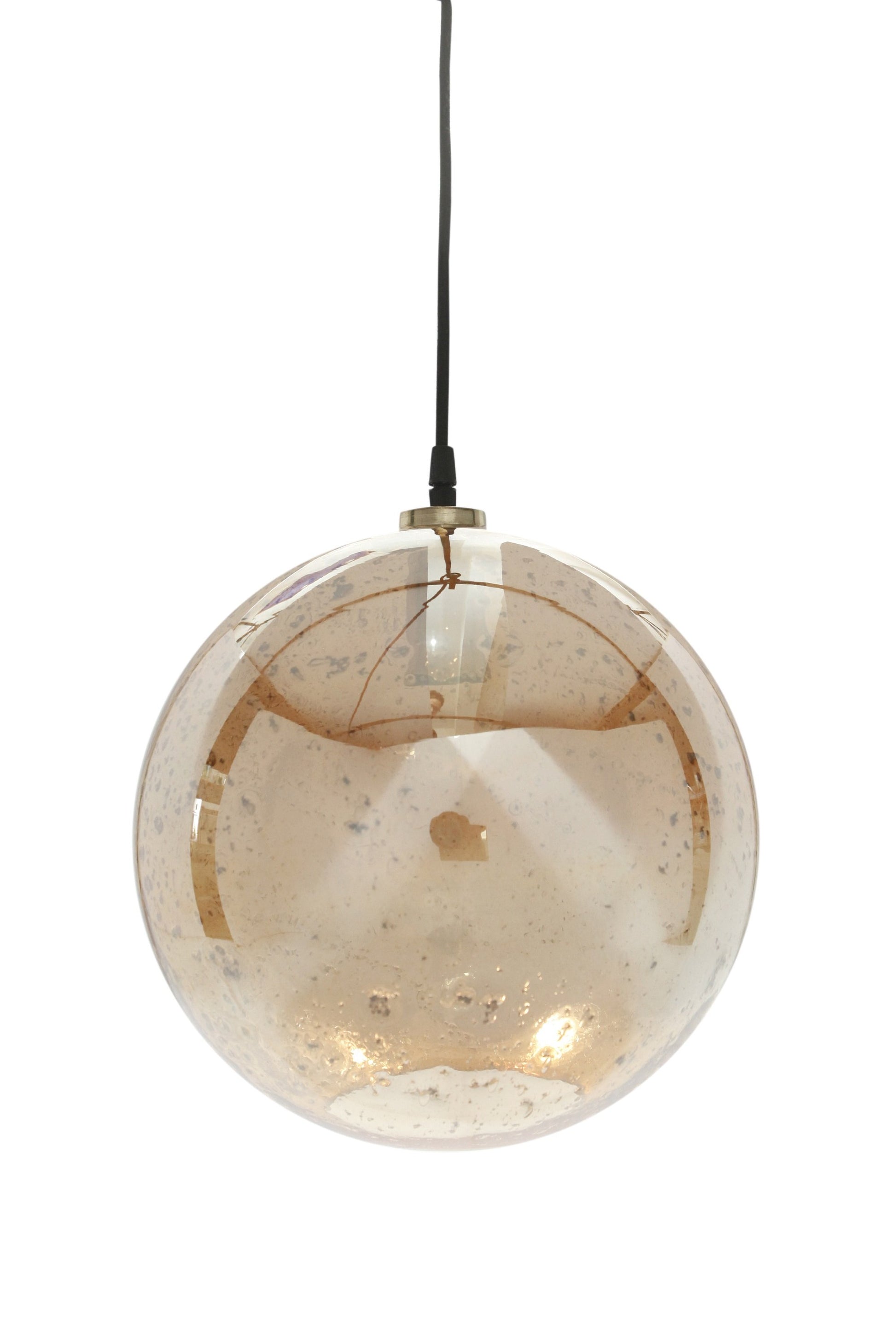Lustre Ball - Pale Gold - Stone Effect Glass Ball Pendant Light-abc