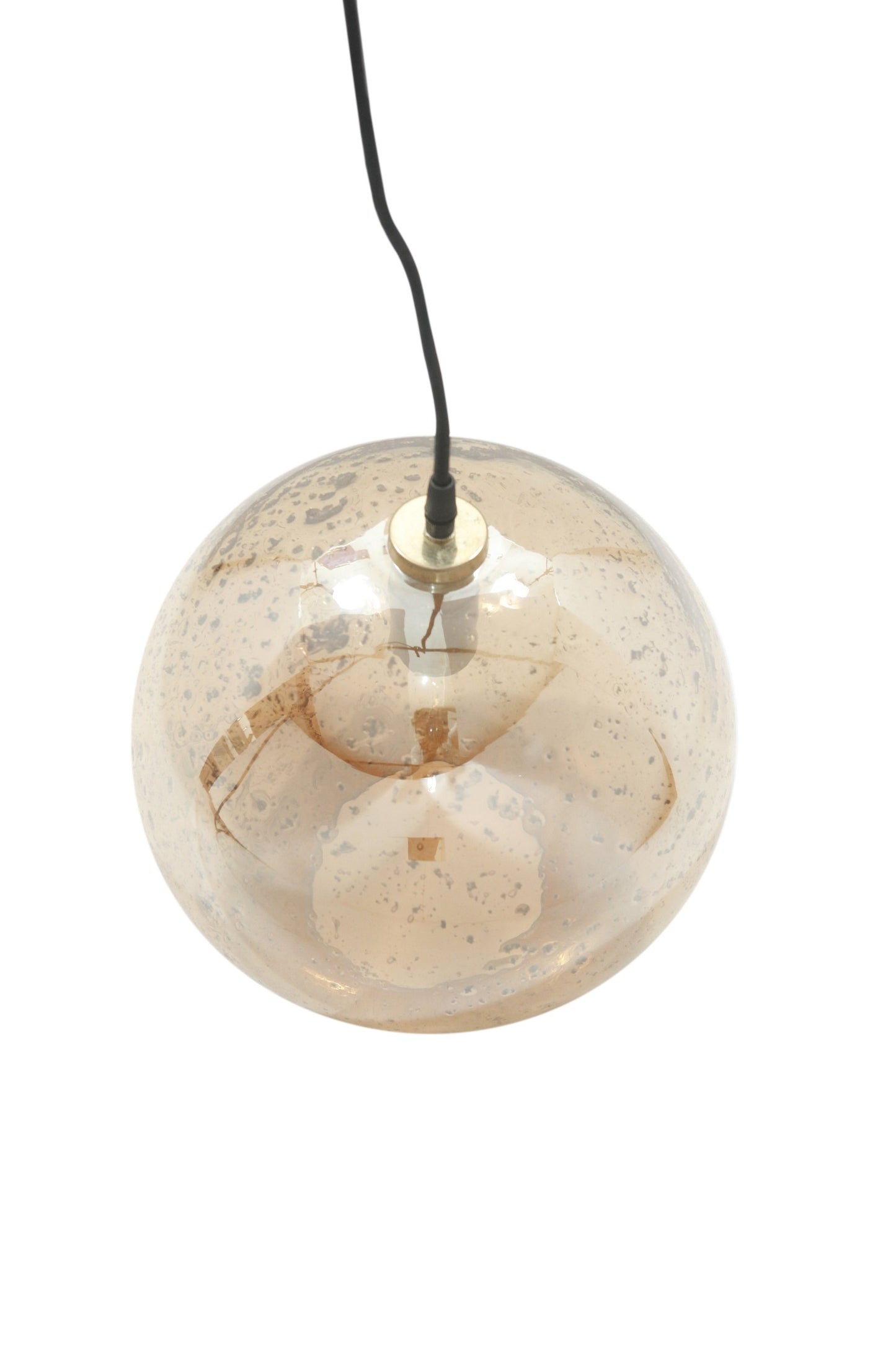 Lustre Ball - Pale Gold - Stone Effect Glass Ball Pendant Light-abc