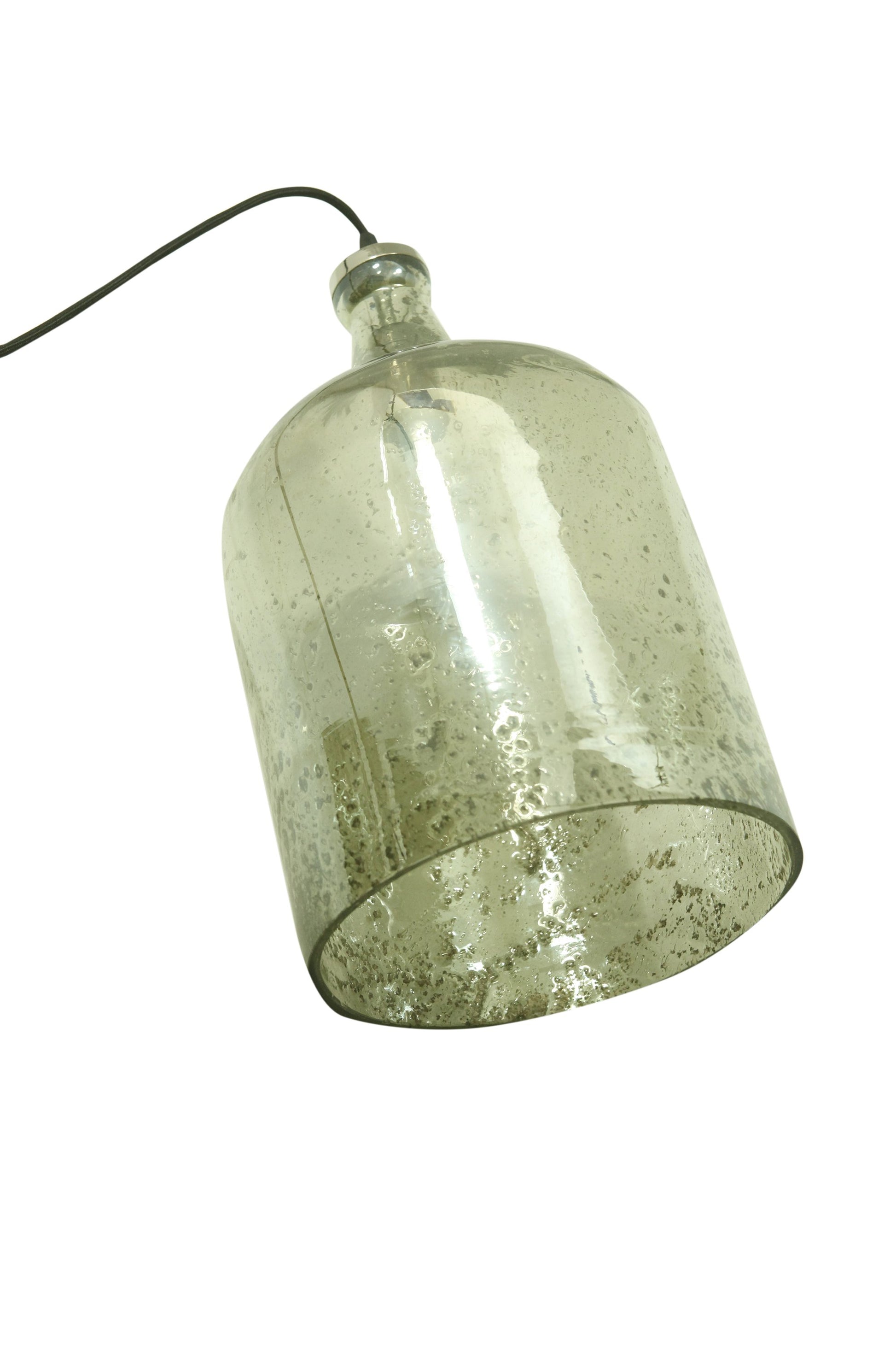 Lustre Flagon - Pale Green - Stone Effect Glass Bell Pendant Light-abc