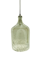 Lustre Flagon - Pale Green - Stone Effect Glass Bell Pendant Light-abc