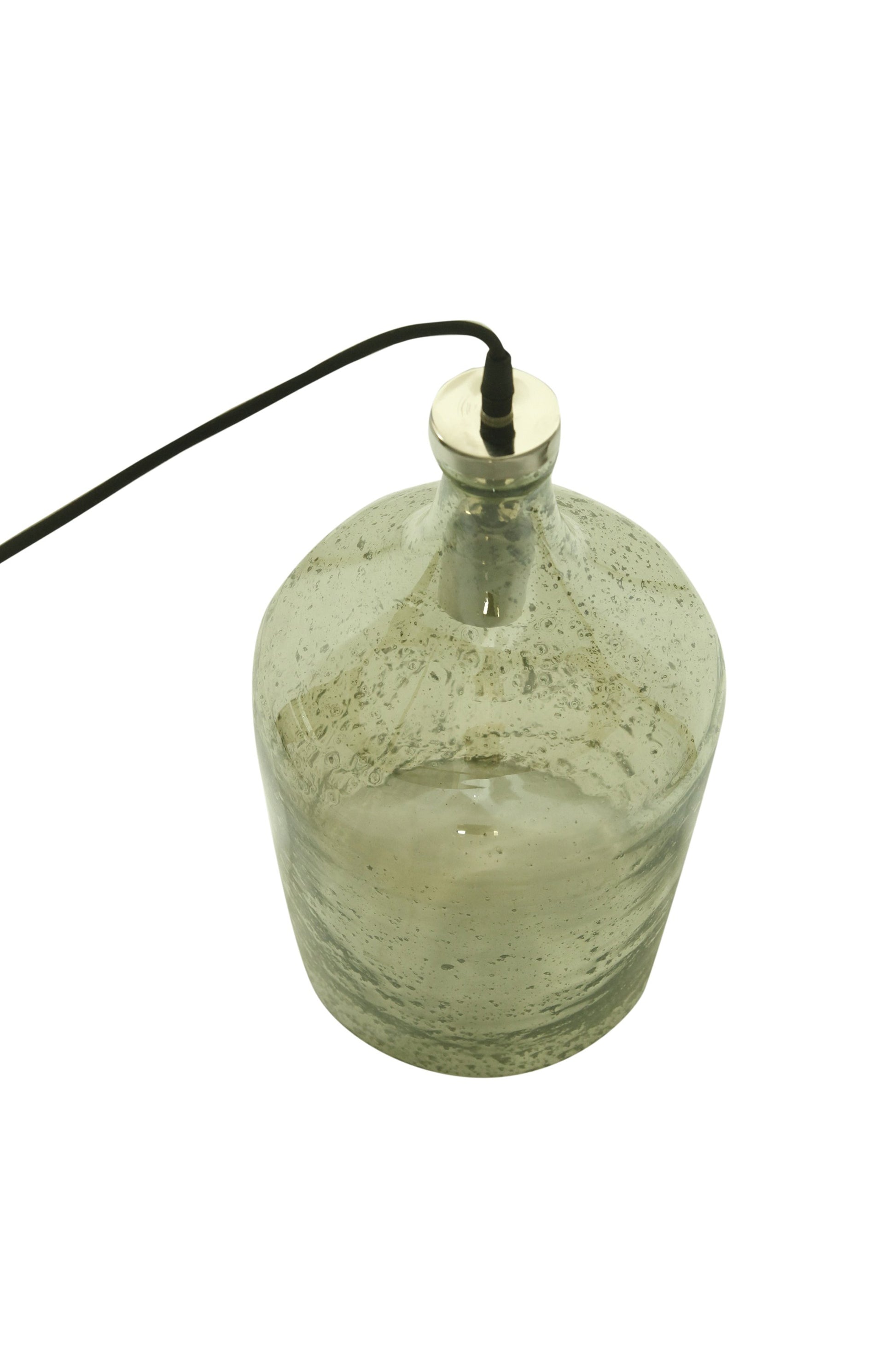 Lustre Flagon - Pale Green - Stone Effect Glass Bell Pendant Light-abc