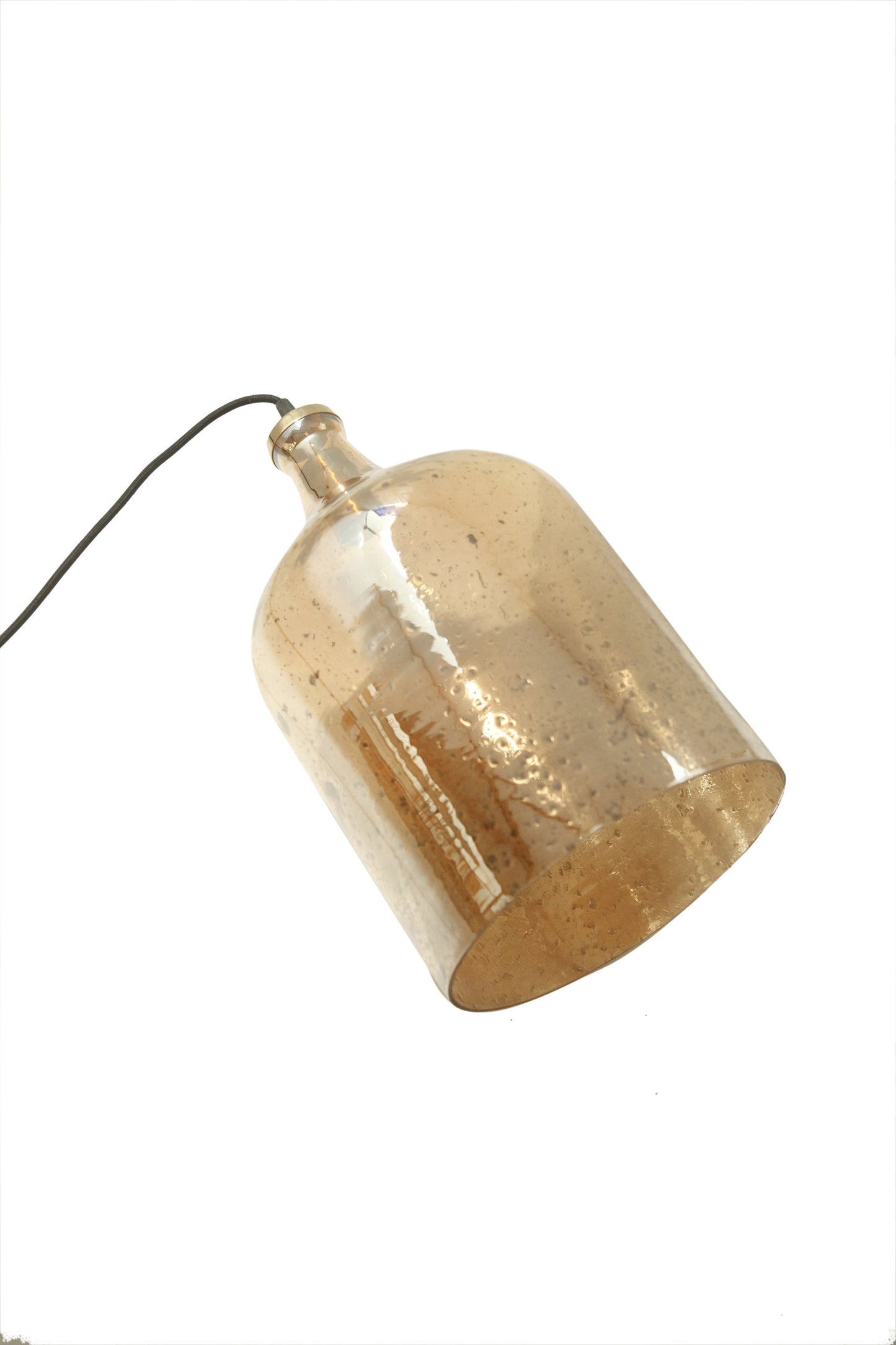 Lustre Flagon - Pale Gold - Stone Effect Glass Bell Pendant Light-abc