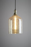 Lustre Flagon - Pale Green - Stone Effect Glass Bell Pendant Light-abc