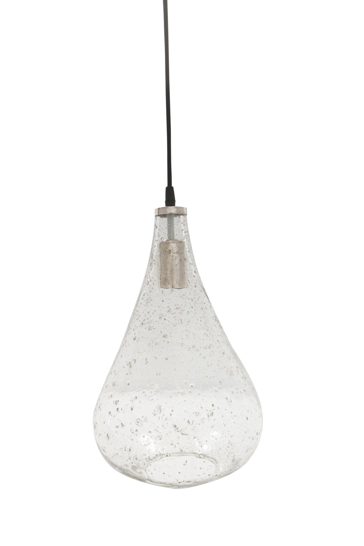 Lustre Teardrop - Clear - Stone Effect Glass Bell Pendant Light-abc