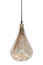 Lustre Teardrop - Pale Gold - Stone Effect Glass Bell Pendant Light-abc
