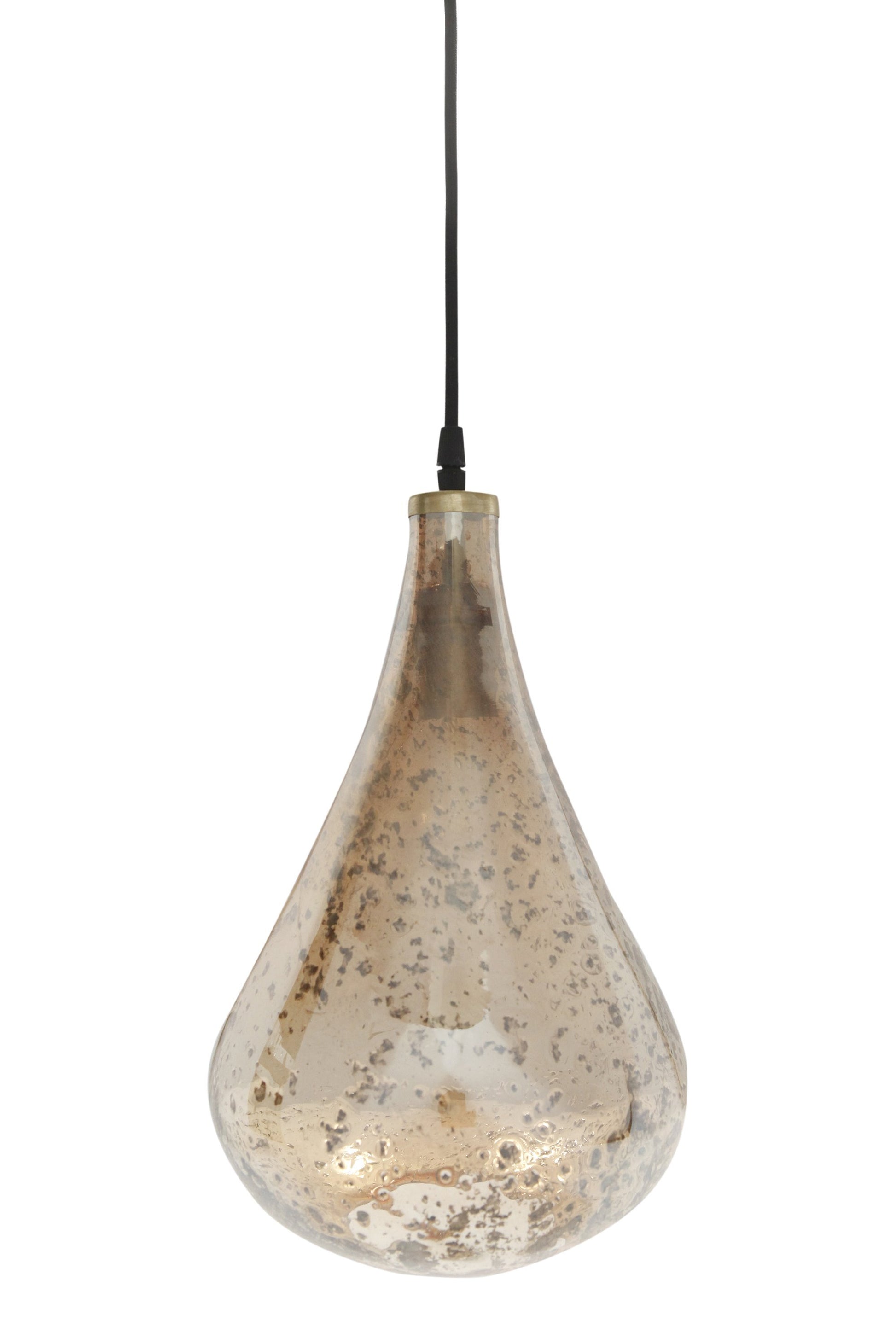Lustre Teardrop - Pale Gold - Stone Effect Glass Bell Pendant Light-abc
