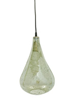 Lustre Teardrop - Pale Green - Stone Effect Glass Bell Pendant Light-abc