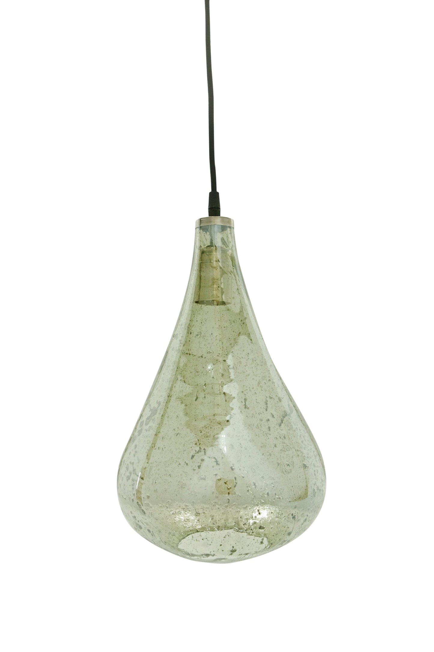 Lustre Teardrop - Pale Green - Stone Effect Glass Bell Pendant Light-abc