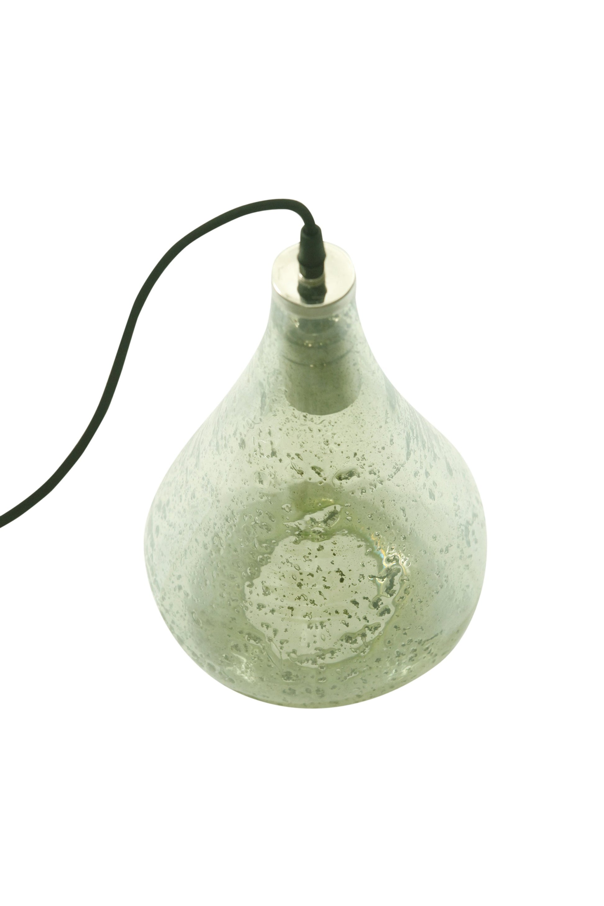 Lustre Teardrop - Pale Green - Stone Effect Glass Bell Pendant Light-abc