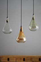 Lustre Teardrop - Clear - Stone Effect Glass Bell Pendant Light-abc