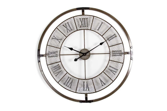 Roman Numeral Mesh Wall Clock - Iron-abc