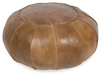Round Leather Ottoman-abc