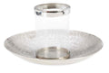 Aluminium Round Plate w/Glass Candle Holder - Cluster Hammered-abc