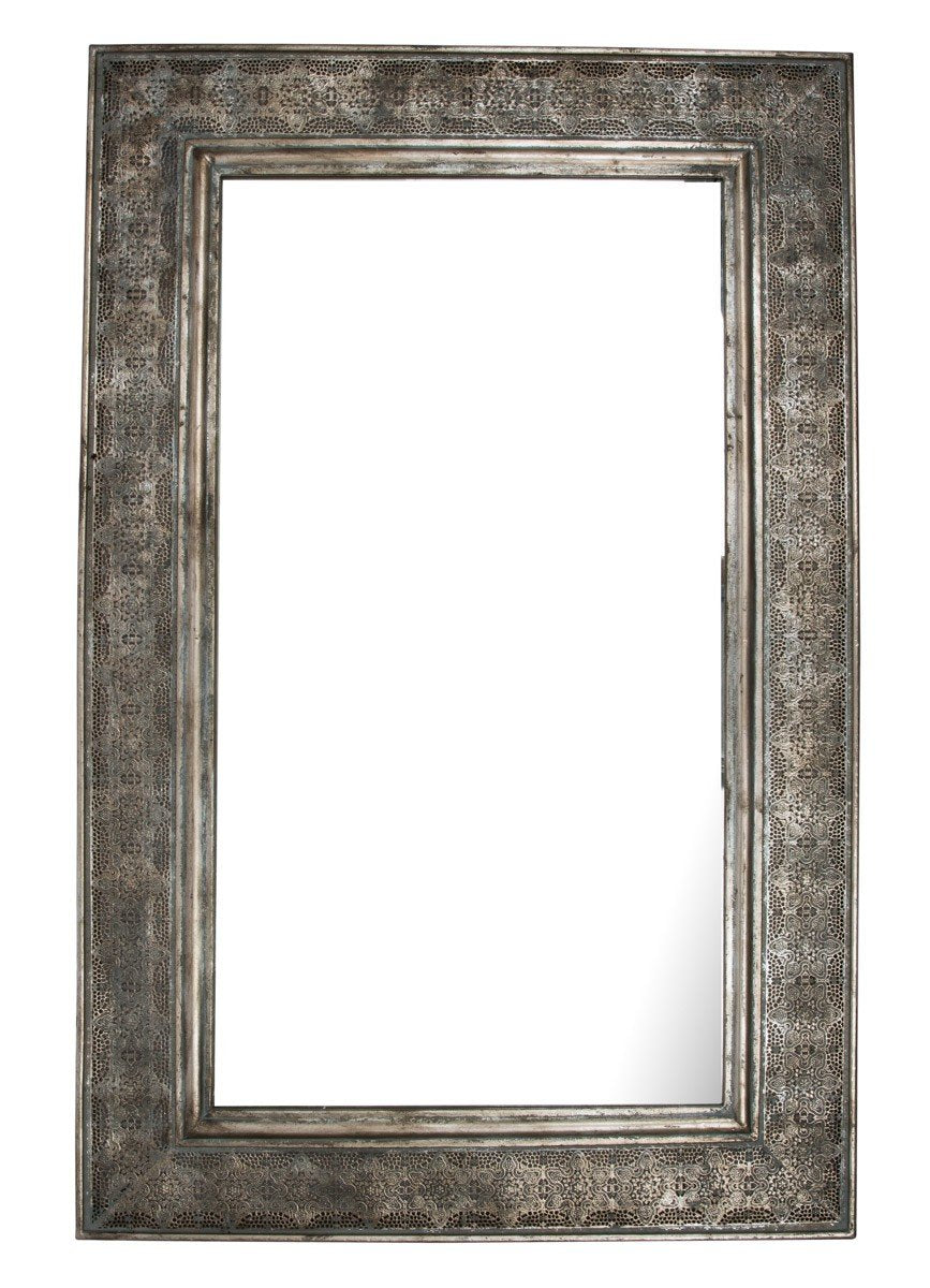 Rectangular Mirror with Wide Metal Cutwork Frame Xtra Large-abc