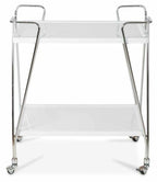 Wooden Two Level Drinks Trolley with Metal Frame-abc