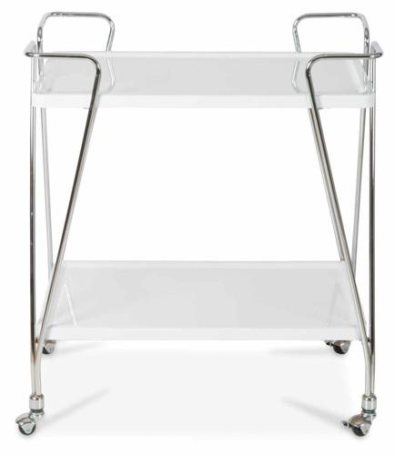 Wooden Two Level Drinks Trolley with Metal Frame-abc