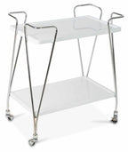 Wooden Two Level Drinks Trolley with Metal Frame-abc