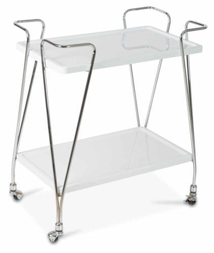 Wooden Two Level Drinks Trolley with Metal Frame-abc