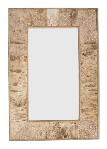 Rectangular Birch Bark Wooden Mirror Large-abc