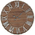 Antique Iron and Wood Wall Clock-abc