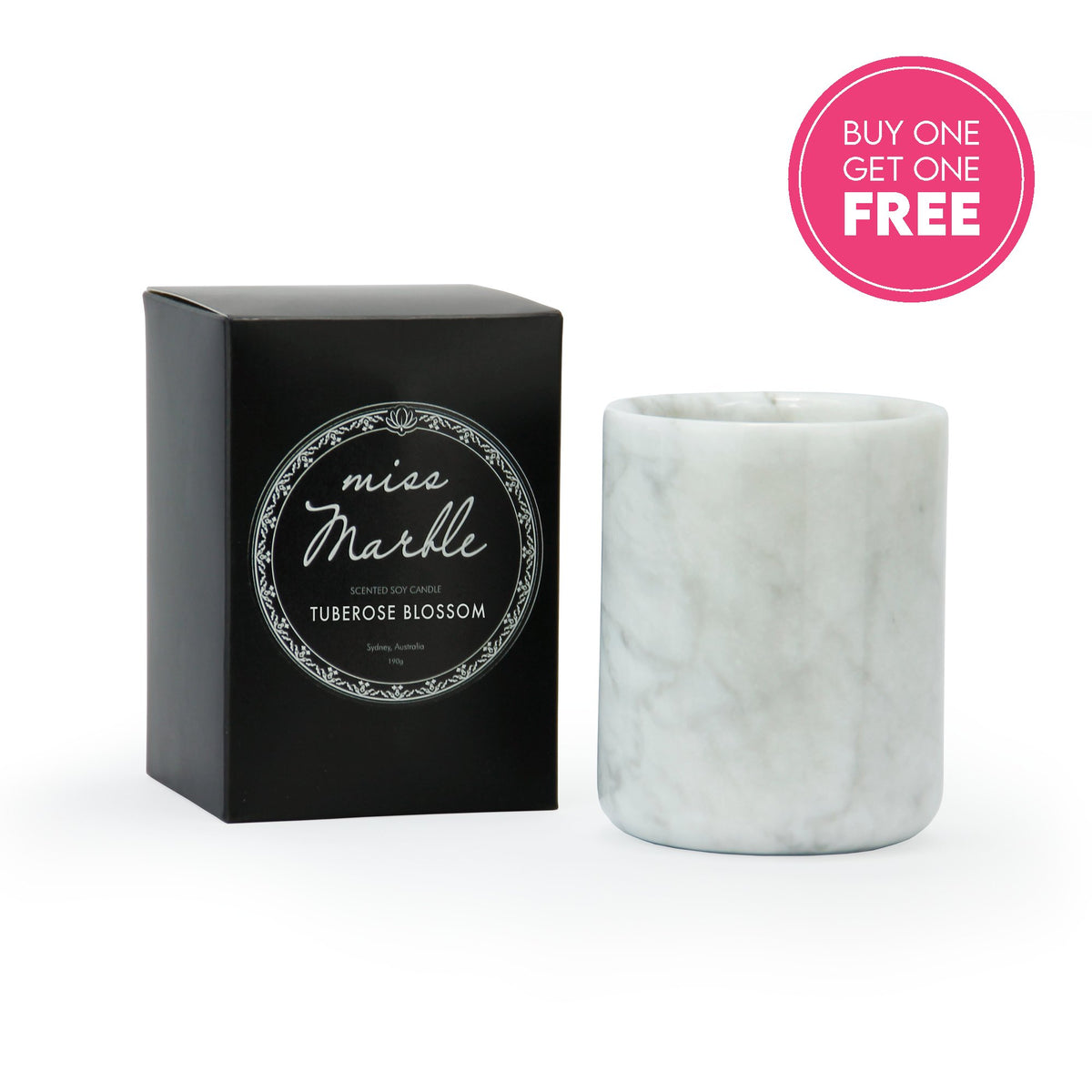 Miss Marble Scented Candle - Tuberose Blossom-abc