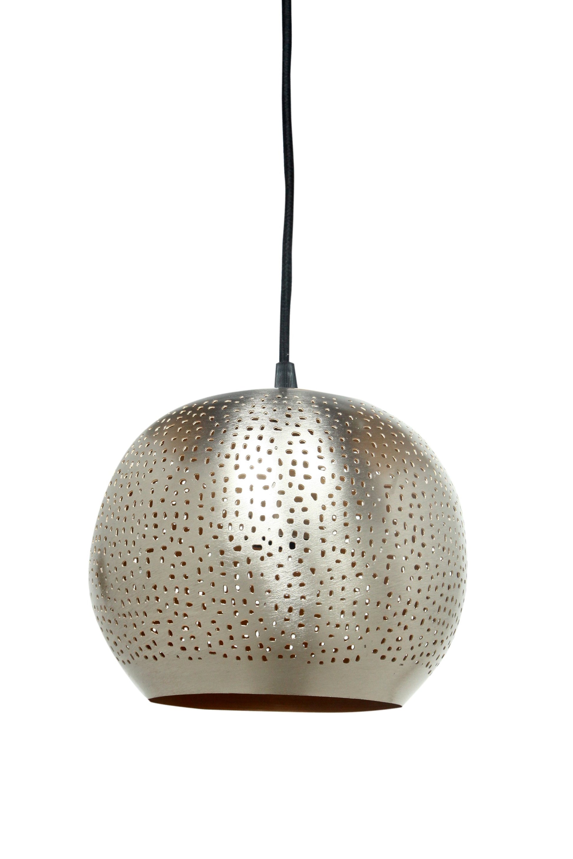 Mercury - Nickel - Perforated Ball Pendant Light-abc